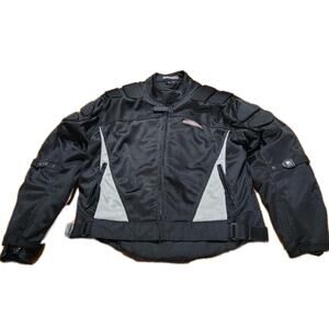 MOTOBOSS Mens Motorcycle Jacket Riding Racing Black Padded Moto Size XL